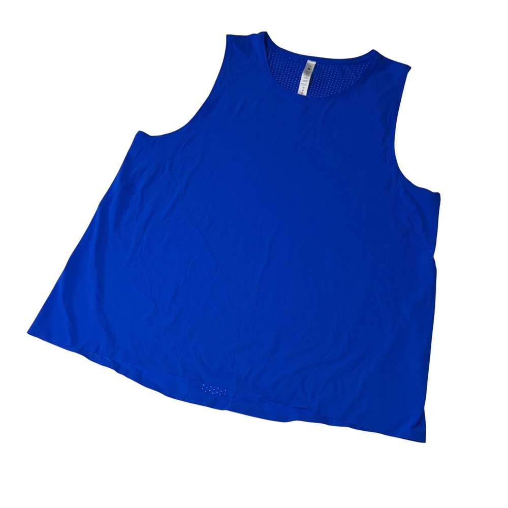 Lululemon Sculpt Tank Top Blue Sleeveless Mesh Athletic Shirt LW1DI7S Size 12